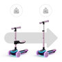 Voir la diapositive 2 : KINDERKRAFT Trottinette Kinderkraft RAKET UP 2-en-1 avec siège réglable, roues RGB LED, plateau lumineux, pliable dès bébé, Rose
