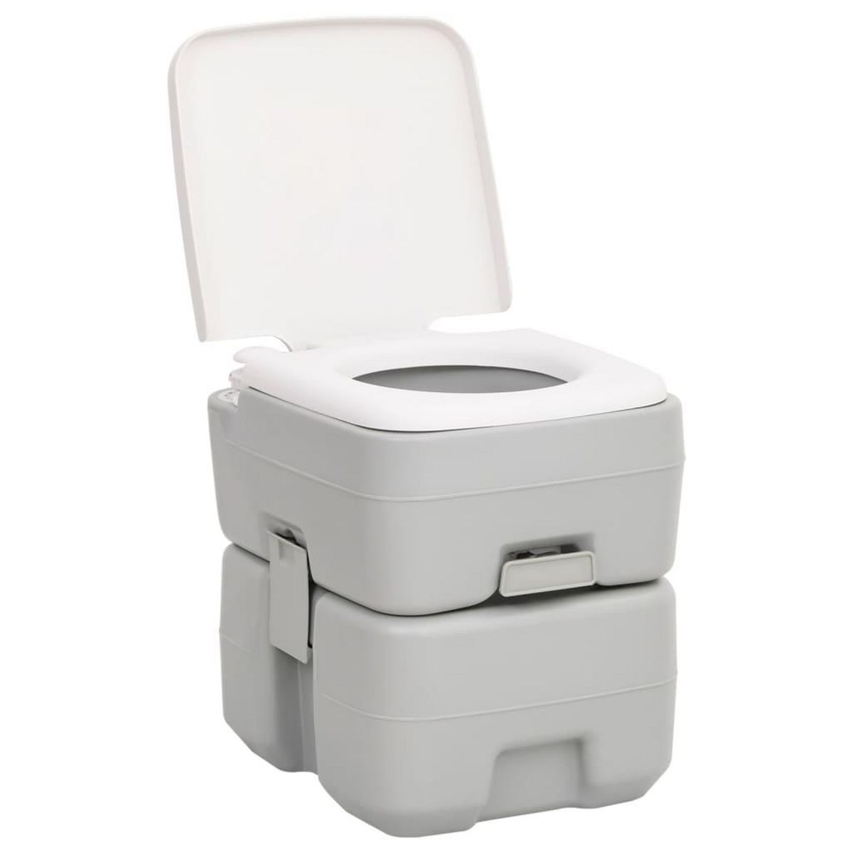 VIDAXL Toilette de camping portable gris et blanc 20+10 L PEHD