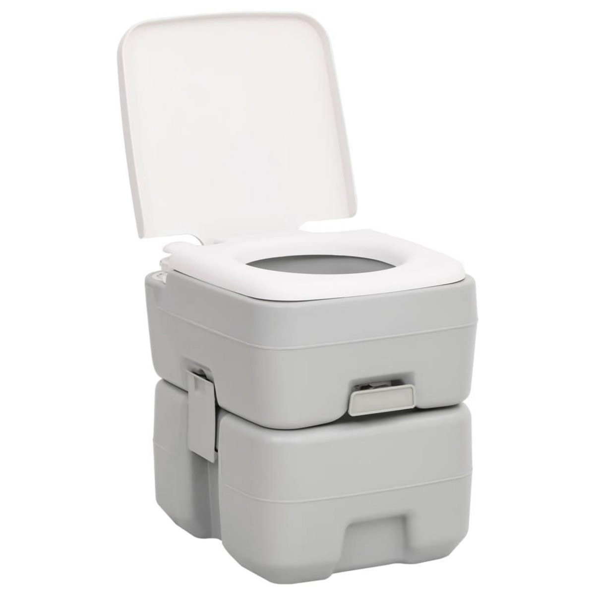 VIDAXL Toilette de camping portable gris et blanc 20+10 L PEHD