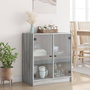 Voir la diapositive 3 : VIDAXL Armoire laterale avec portes en verre sonoma gris 68x37x75,5 cm