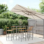 Voir la diapositive 1 : VIDAXL Ensemble de bar jardin 7 pcs gris poly rotin/bois massif acacia