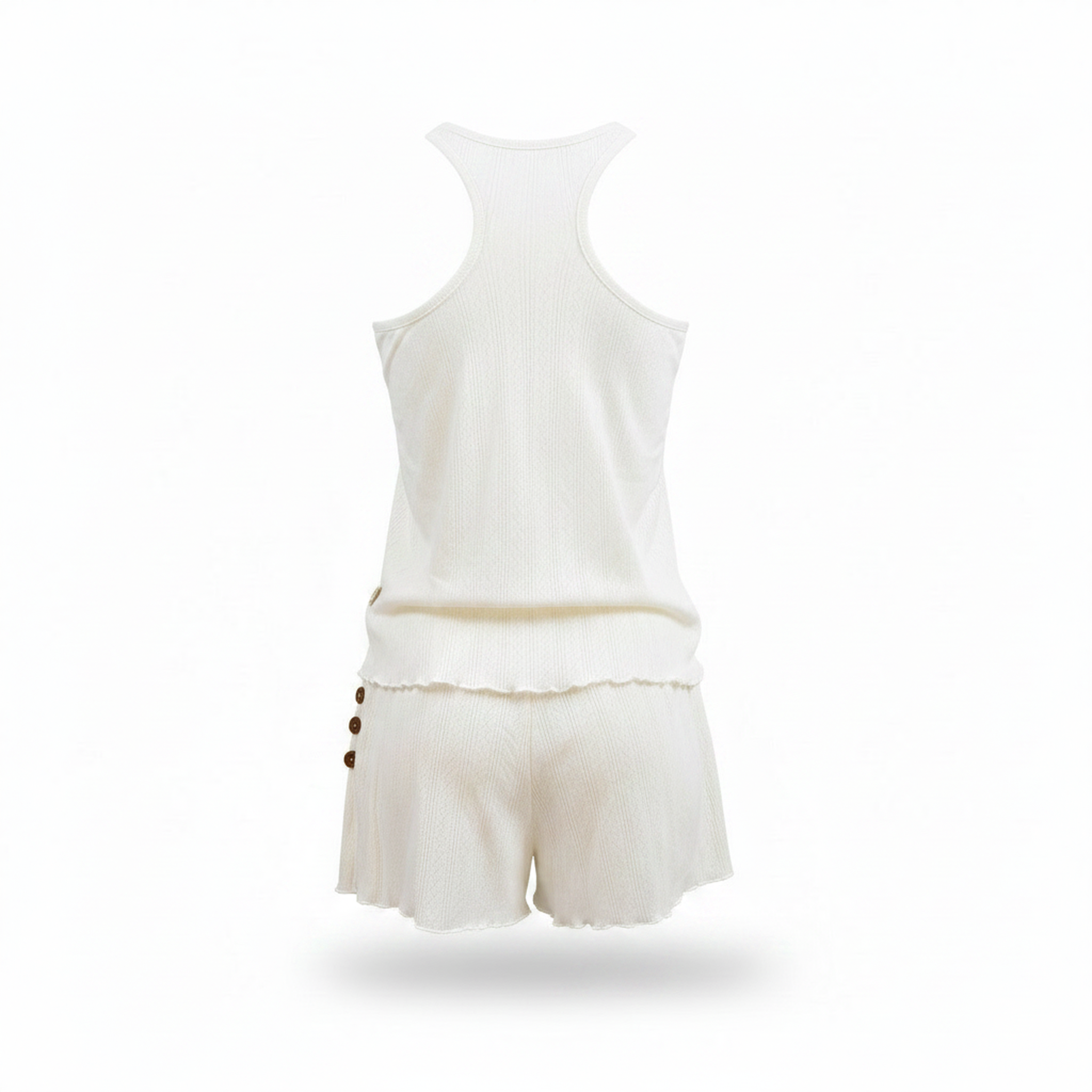 Voir la diapositive 3 : OZABI Infinitif paris ensemble pyjama short femme débardeur et short maille douce