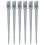 Voir la diapositive 1 : VIDAXL Piquets au sol 6 pcs Argente 8x8x91 cm Acier galvanise
