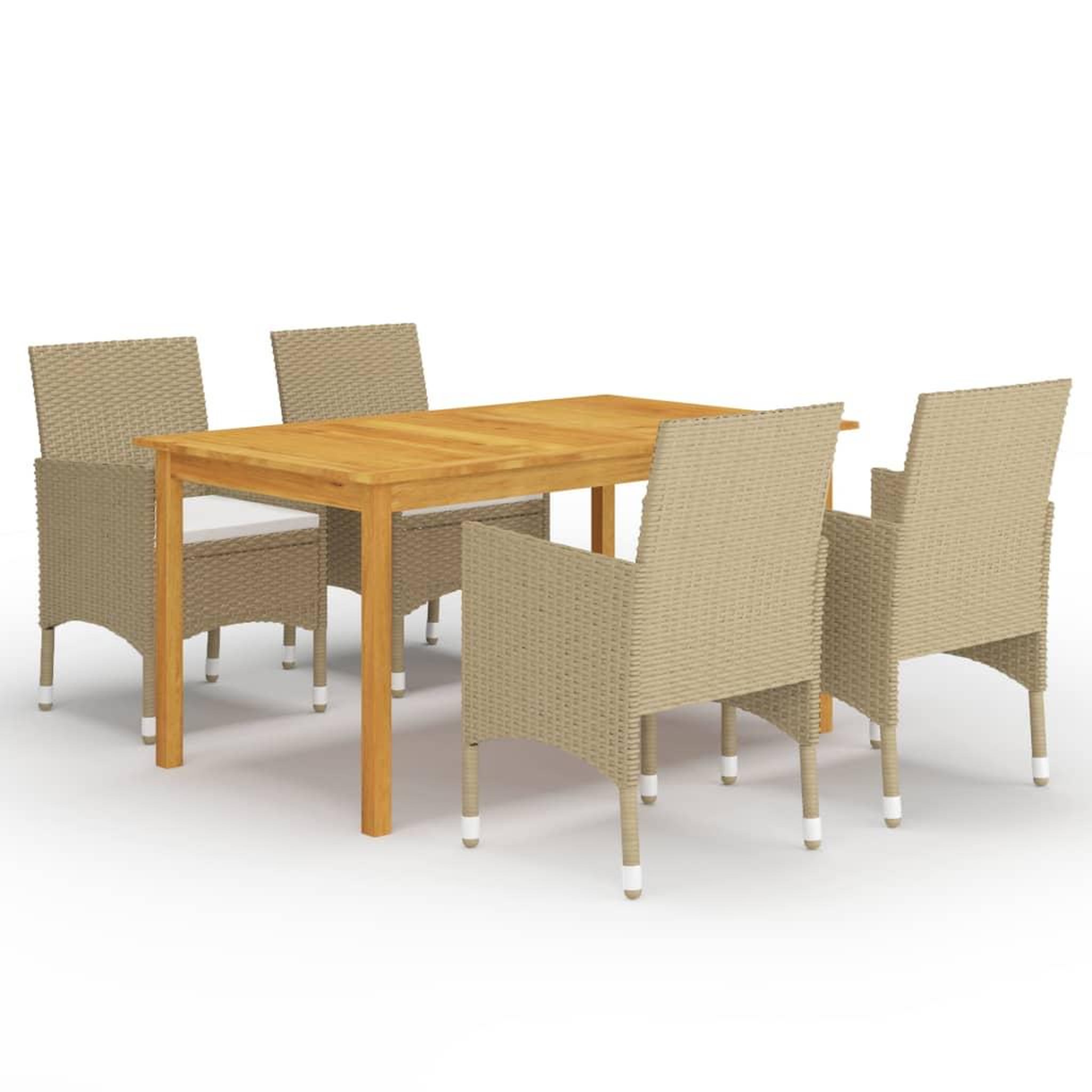 Voir la diapositive 1 : VIDAXL Ensemble a manger de jardin 5 pcs Beige
