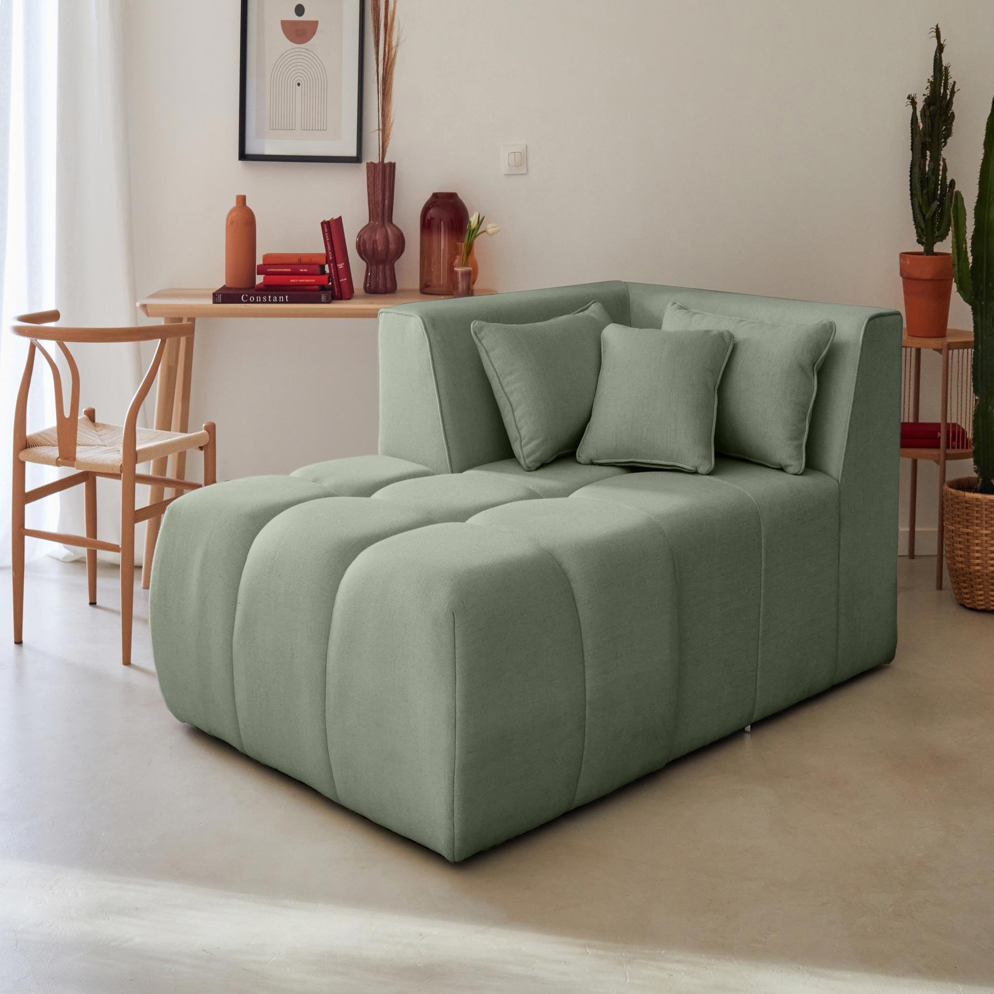Voir la diapositive 1 : LISA DESIGN Caracas - module d'assise méridienne gauche - en tissu