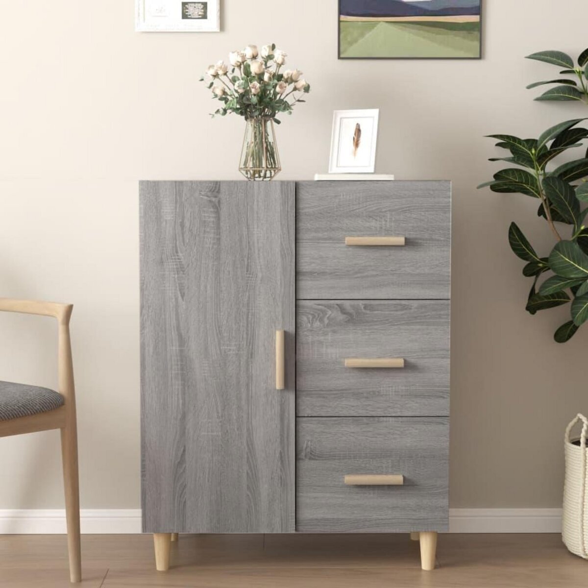 VIDAXL Buffet sonoma gris 69,5x34x90 cm bois d'ingenierie