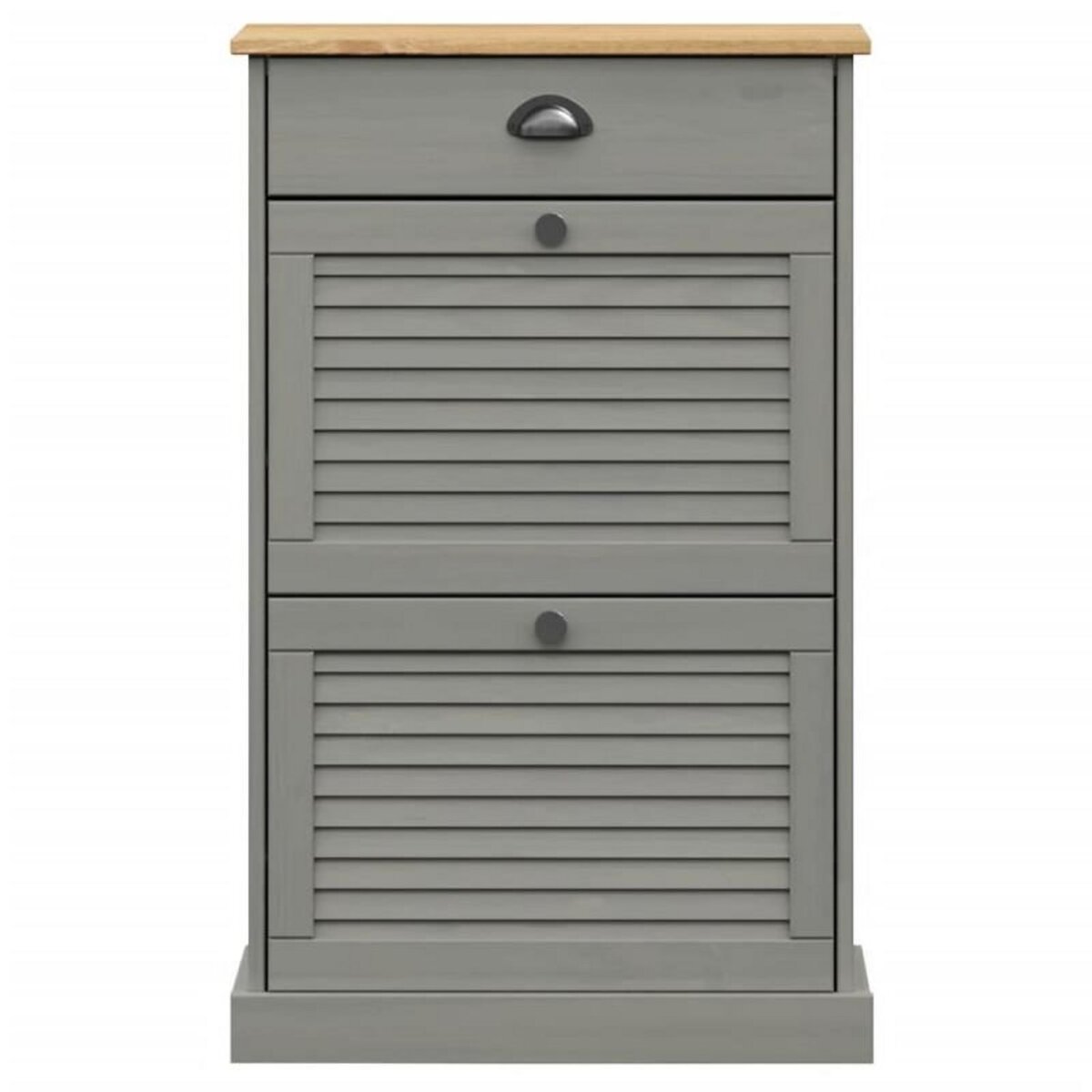 VIDAXL Armoire à chaussures VIGO 60x35x96 cm gris bois massif de pin