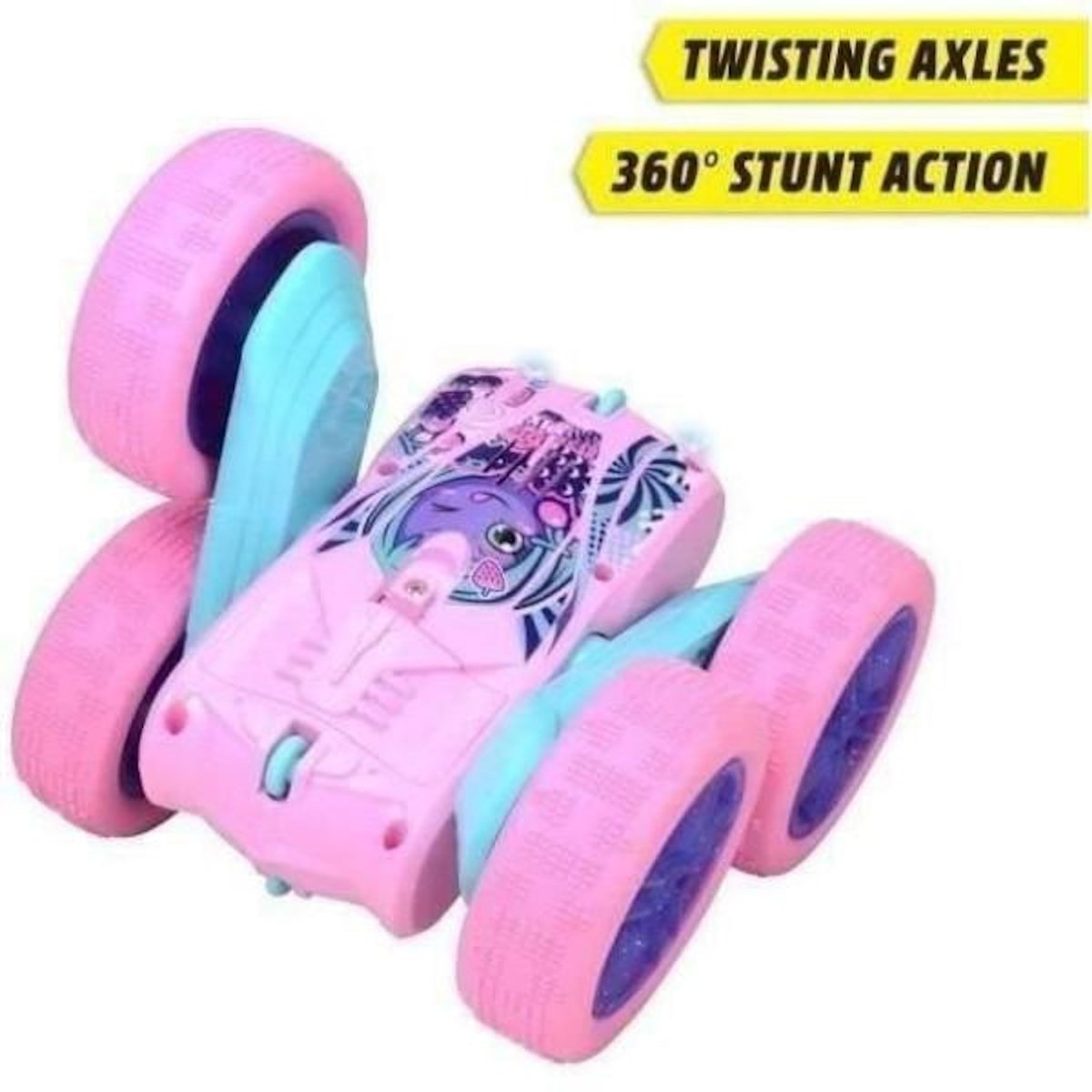 Dickie Toys Dickie - Véhicule Radiocommandé 16 cm - Flippy Berry Shaker - Rotation 360° - Rose - Piles Incluses - Des 6 ans