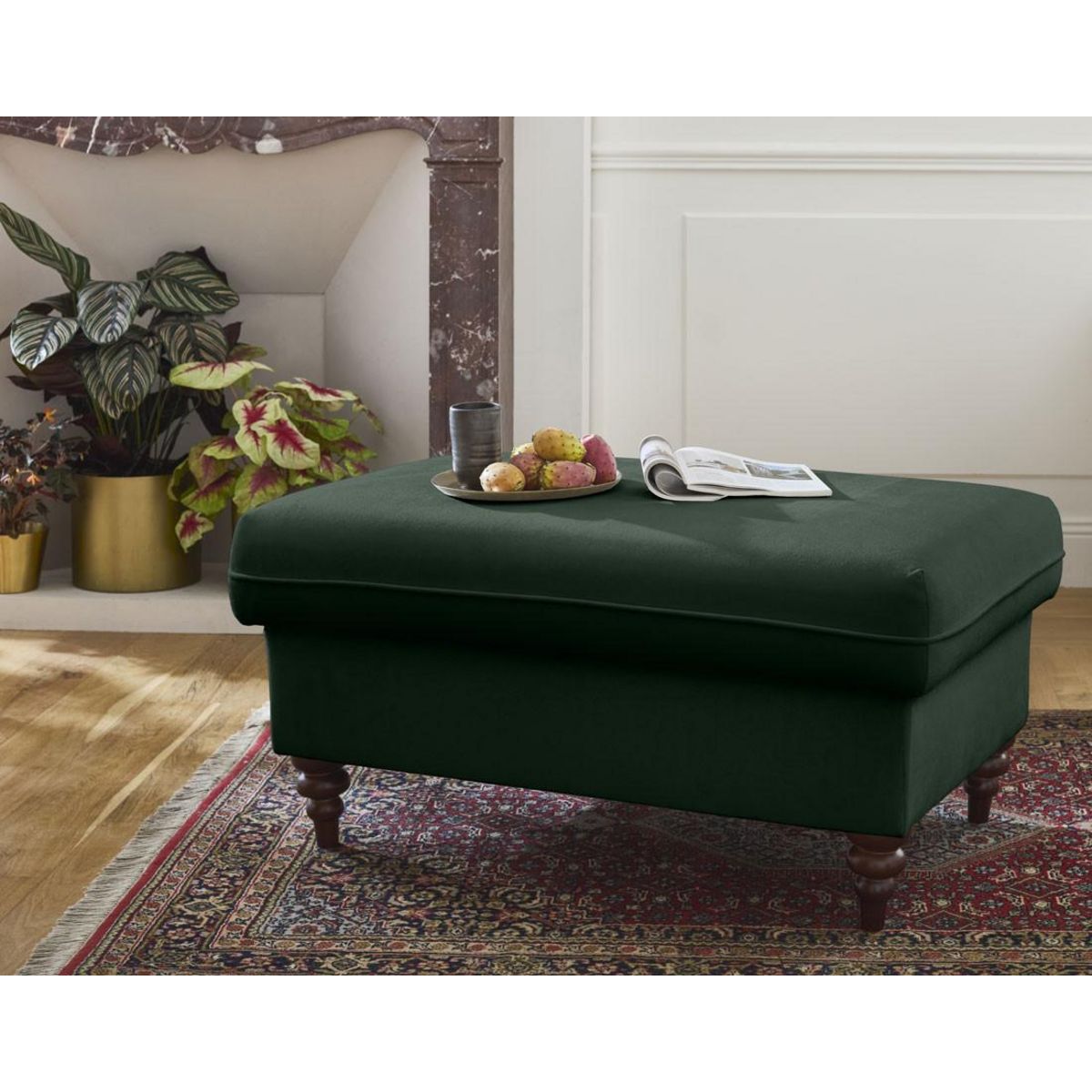 BEST MOBILIER Flamingo - pouf en velours