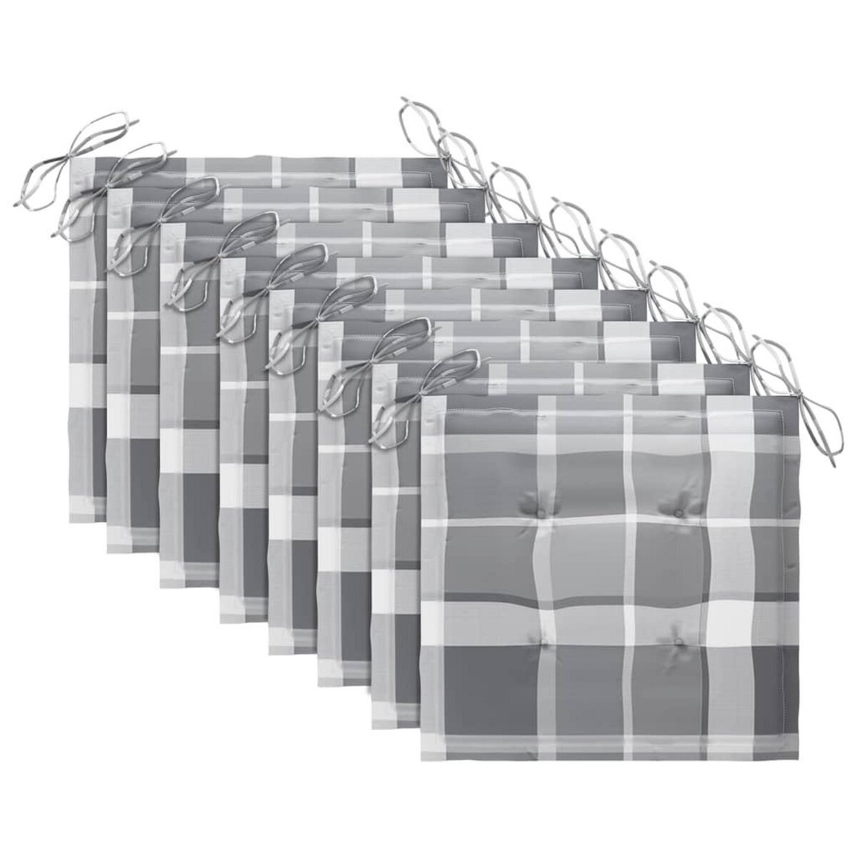 VIDAXL Chaises de jardin et coussins lot de 8 Bois acacia solide Gris