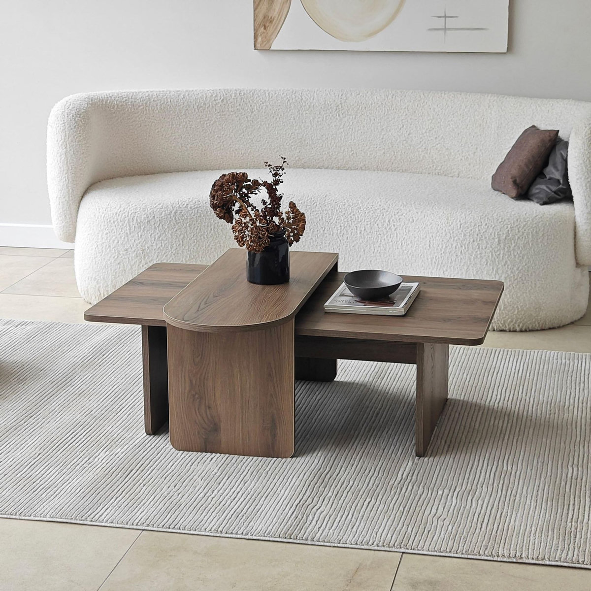 Habitat et Jardin Ensemble de table basse en bois  Paris  105 x 60 x 35 cm - Bronze