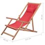 Voir la diapositive 6 : VIDAXL Chaise pliable de plage Tissu et cadre en bois Rouge