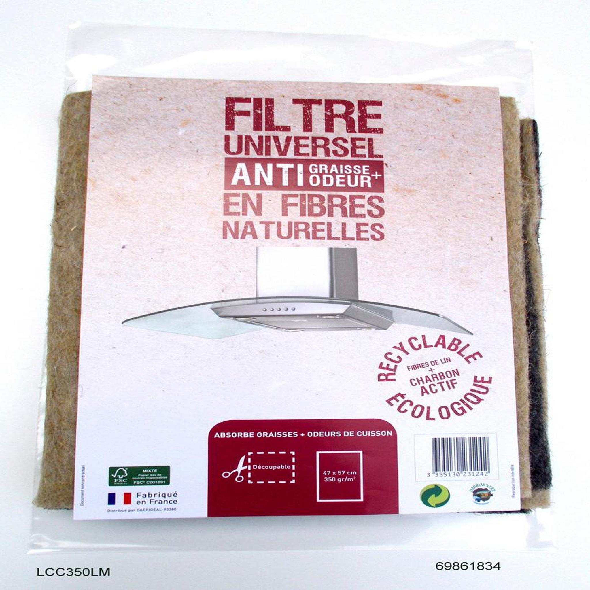CENTRALE BRICO Filtre à charbon pour hotte Lcc350lm