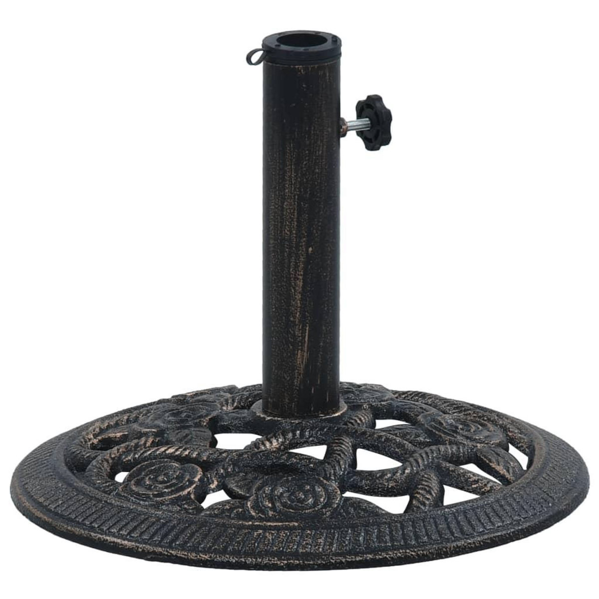 VIDAXL Socle de parasol Noir et bronze 9 kg 40 cm Fonte