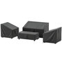 Voir la diapositive 5 : OUTSUNNY Ensemble de 4 housses salon de jardin imperméable tissu oxford noir