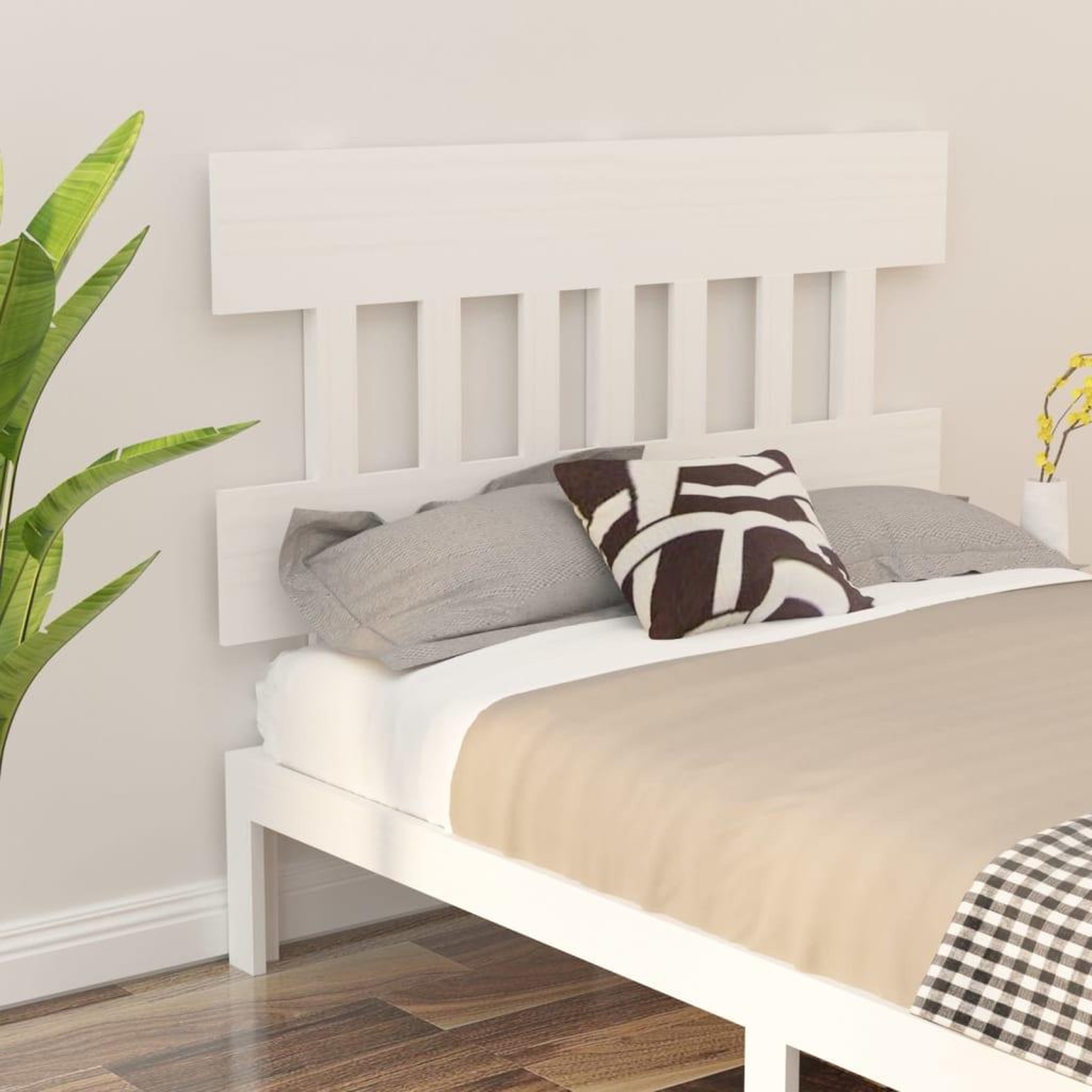 Voir la diapositive 1 : VIDAXL Tete de lit Blanc 143,5x3x81 cm Bois massif de pin