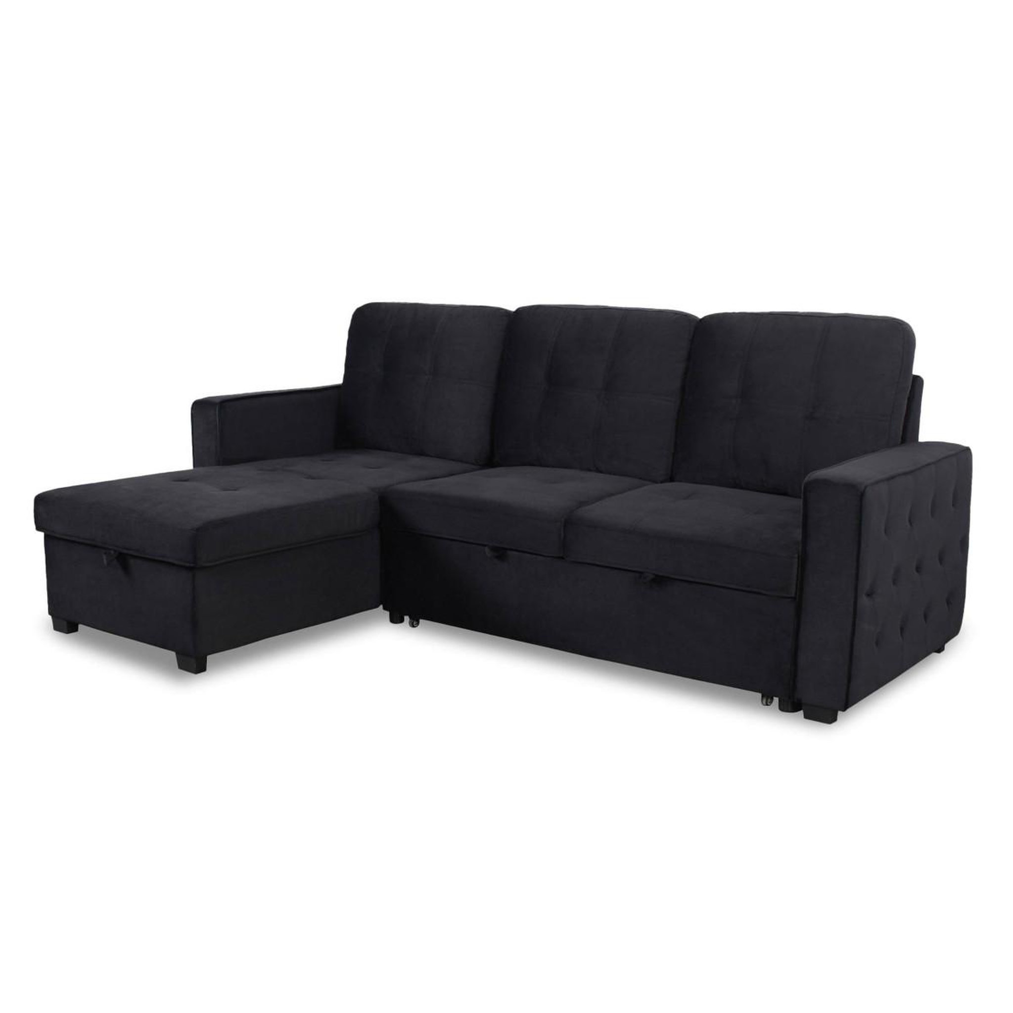 Voir la diapositive 2 : Paris Prix Canapé d'angle convertible  rabano  230cm noir