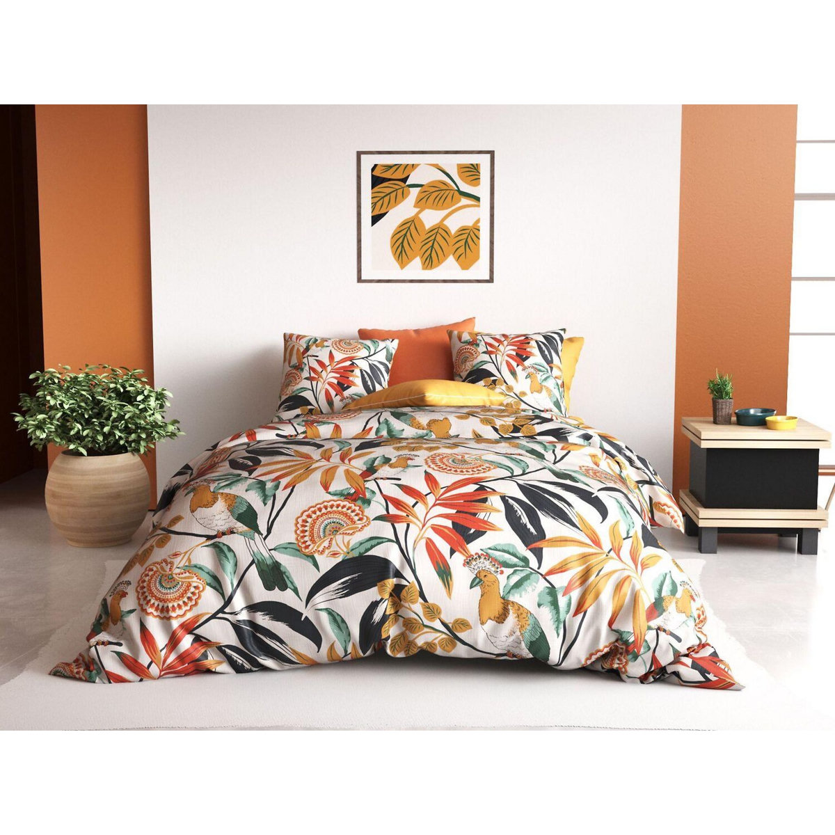 ATELIER DU COTON Parure housse de couette 100% coton 57fils ninon