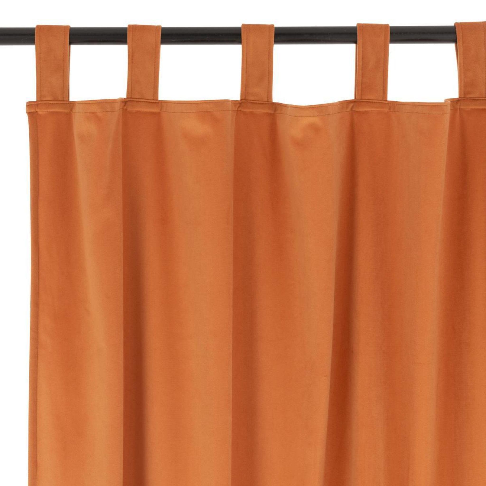 Voir la diapositive 3 : J-LINE Rideau à passants en velours  pumpkin  130x270cm ocre