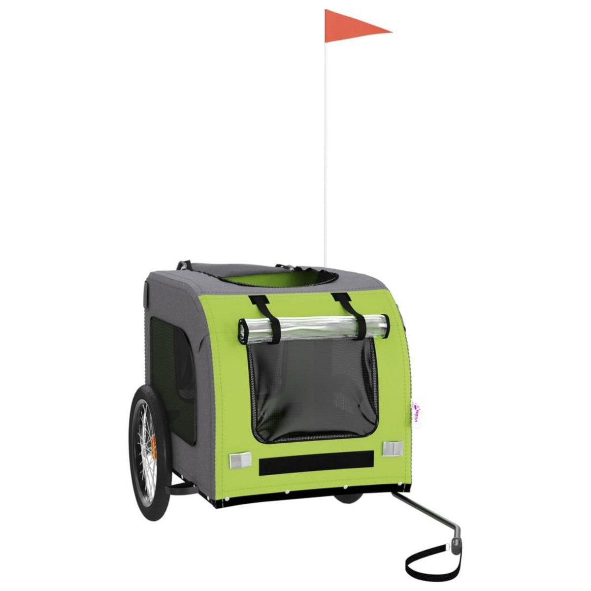 VIDAXL Remorque de velo pour animaux de compagnie vert et gris