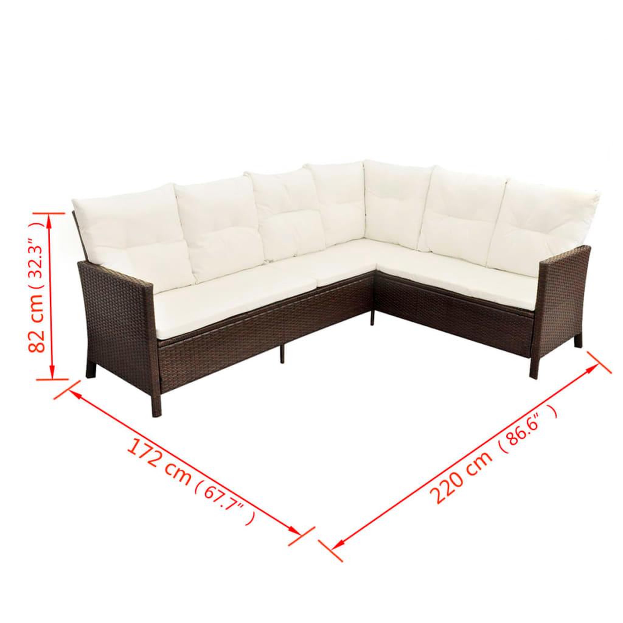 Voir la diapositive 6 : VIDAXL Salon de jardin 4 pcs avec coussins Resine tressee Marron