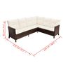 Voir la diapositive 6 : VIDAXL Salon de jardin 4 pcs avec coussins Resine tressee Marron