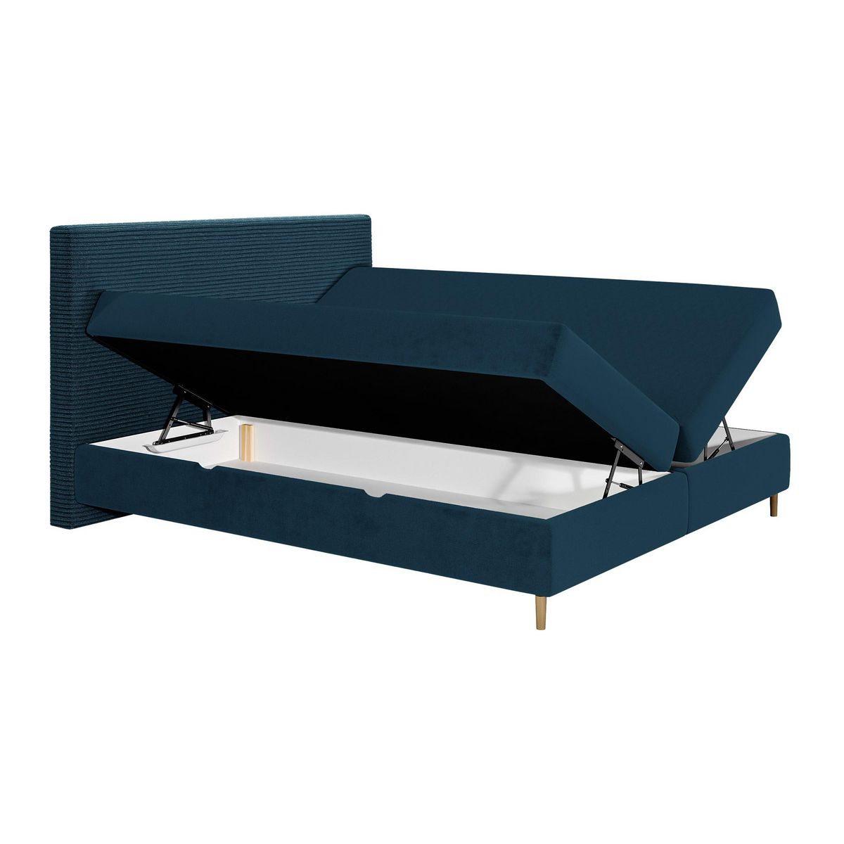 BEST MOBILIER Rafaela - lit boxspring - 180x200 - coffres et surmatelas inclus - en velours