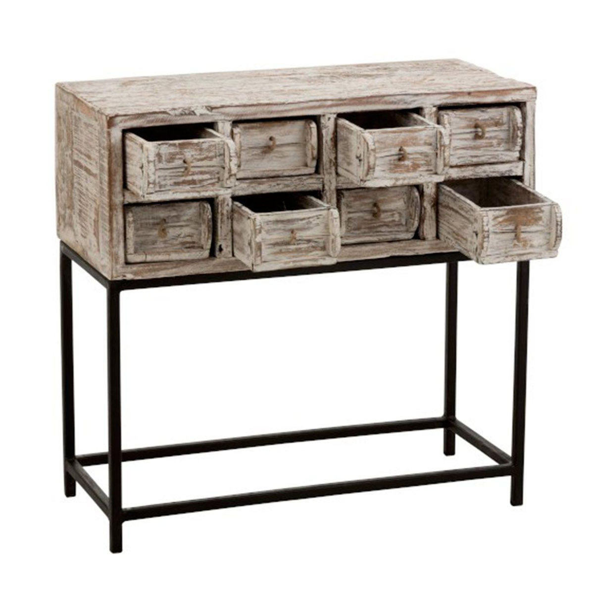 Paris Prix Console 8 Tiroirs en Bois  Marina  76cm Naturel