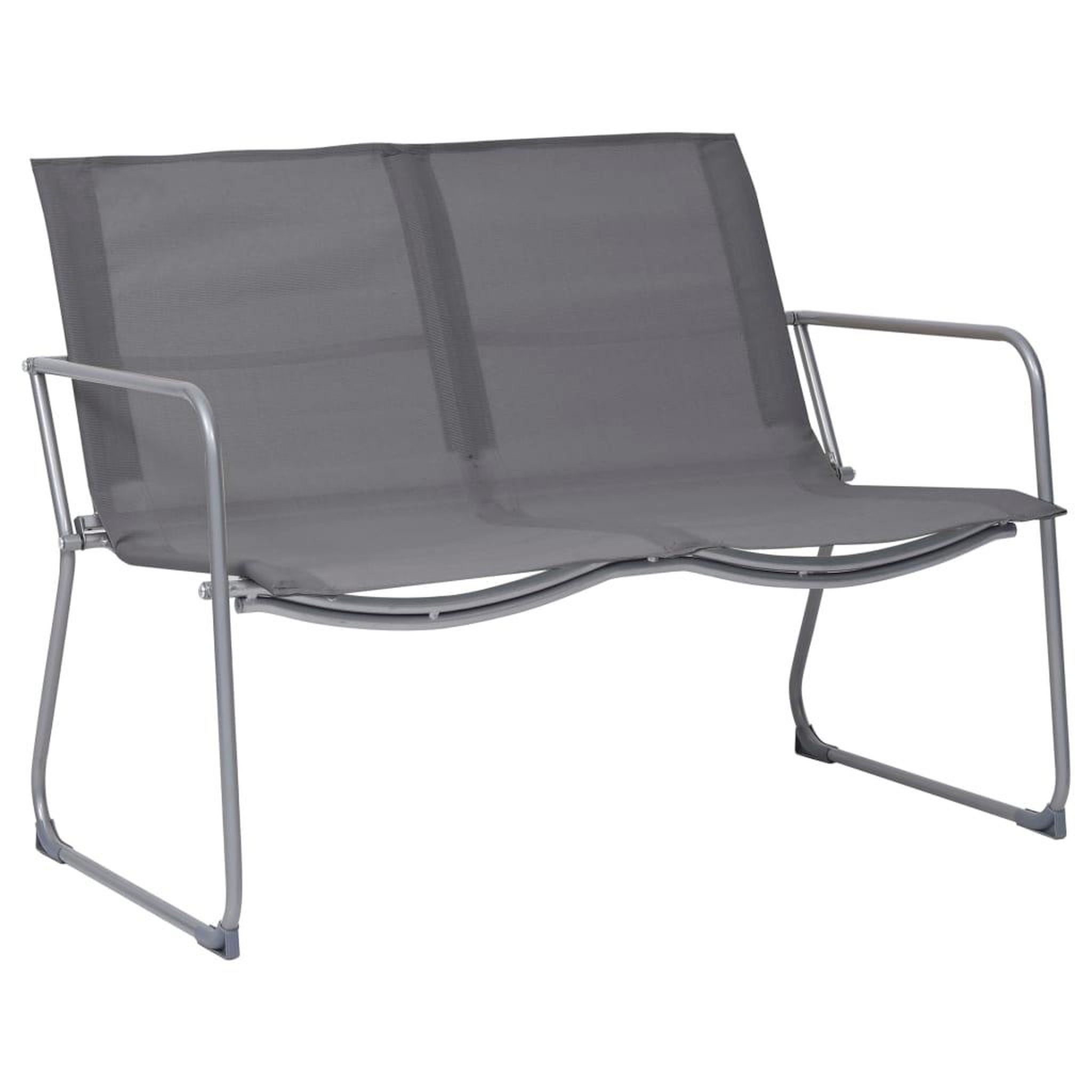 Voir la diapositive 3 : VIDAXL Salon de jardin 4 pcs tissu et acier gris