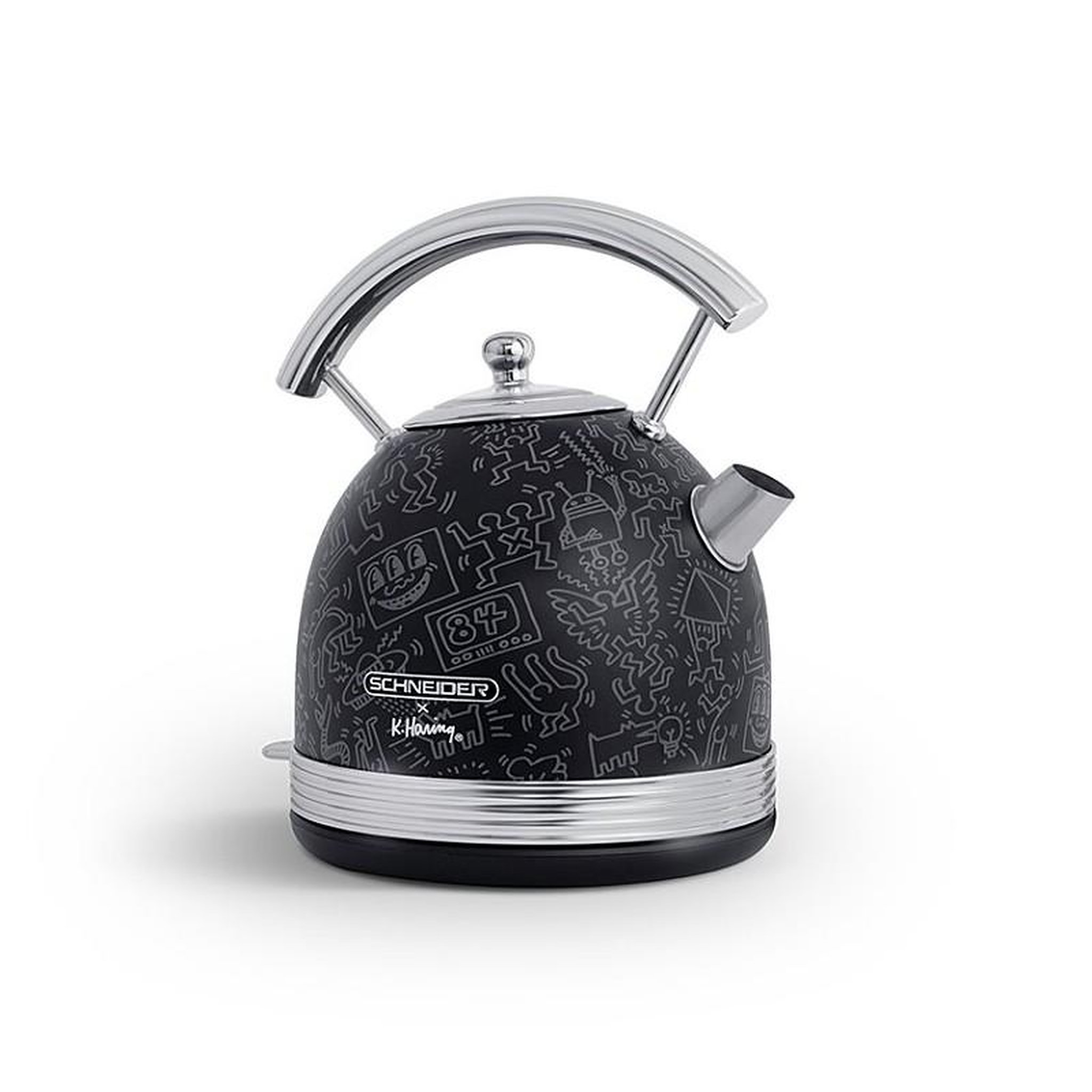 Voir la diapositive 4 : SCHNEIDER Schneider - Fashionista - Noir Mat - Bouilloire Keith Haring Sans Fil - 1,7 L - 2200 W