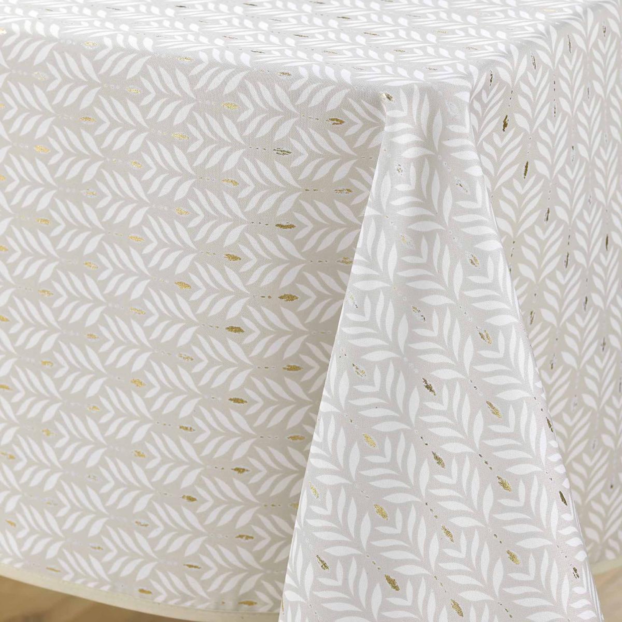 Voir la diapositive 3 : Douceur d'Intérieur Nappe imprimé  piana  145x240cm naturel