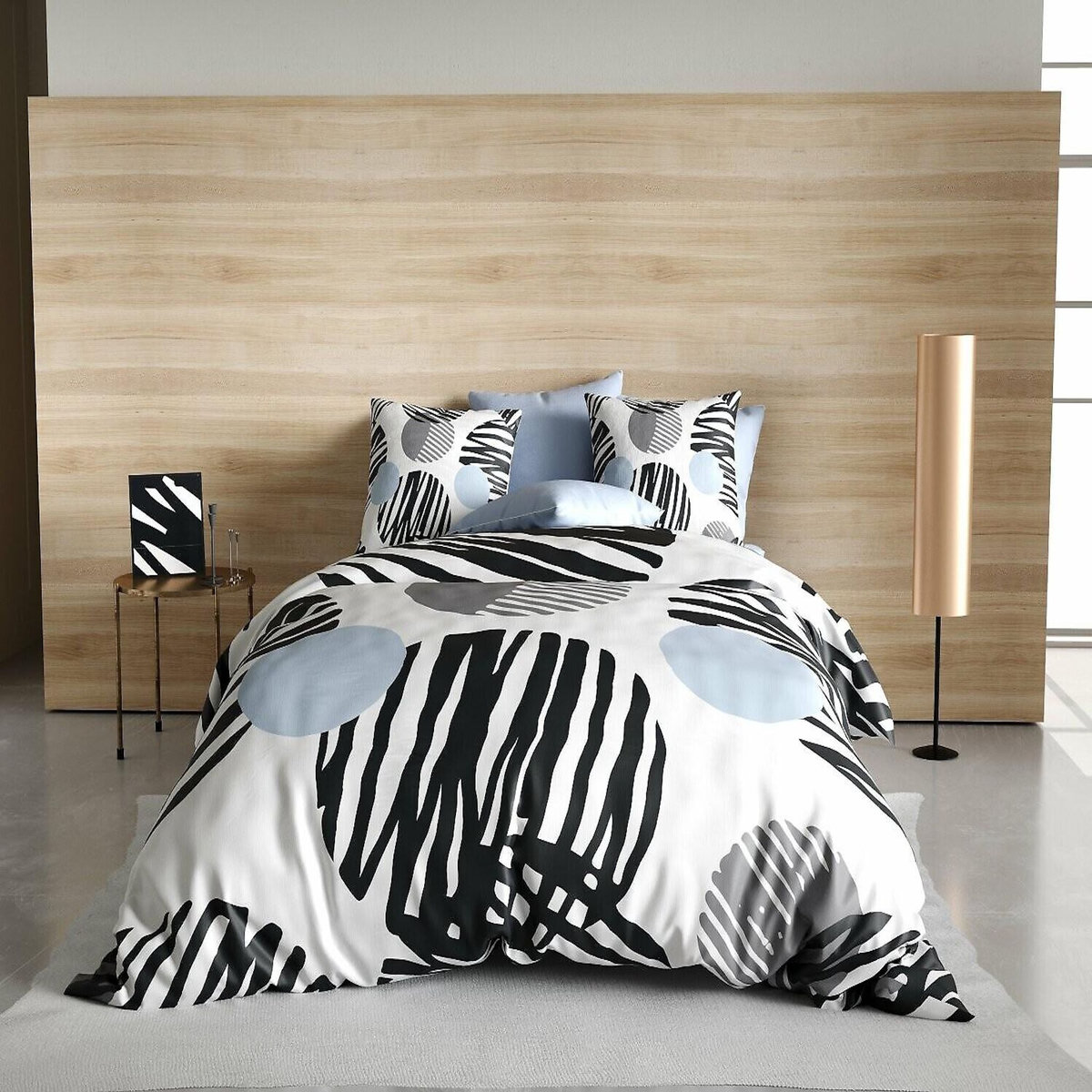 Les Ateliers du Linge Parure housse de couette 3pcs 200x200cm 100%microfibre 60gsm cerlus