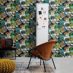 Noordwand Noordwand Papier peint Good Vibes Club Posters Vert et orange