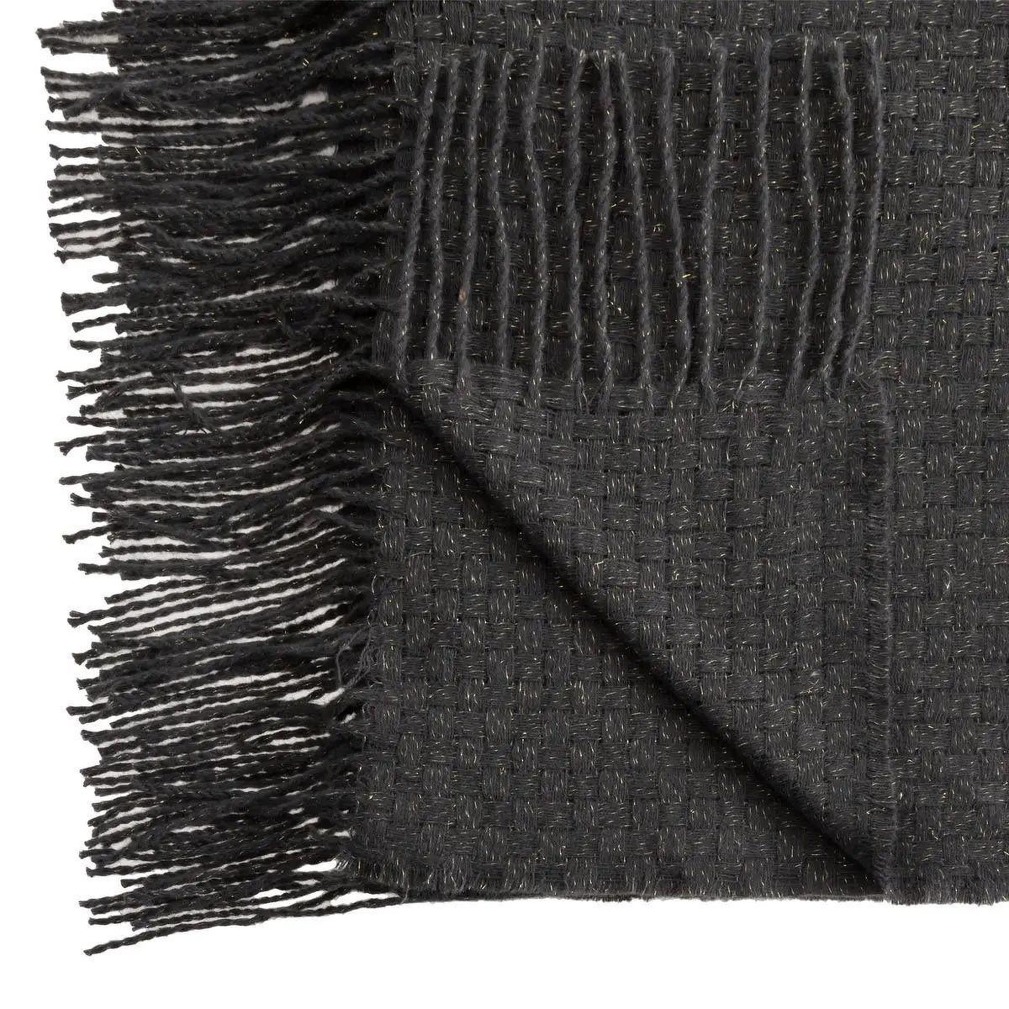 Voir la diapositive 2 : ATMOSPHERA Plaid maille  deep soul  130x180cm gris foncé