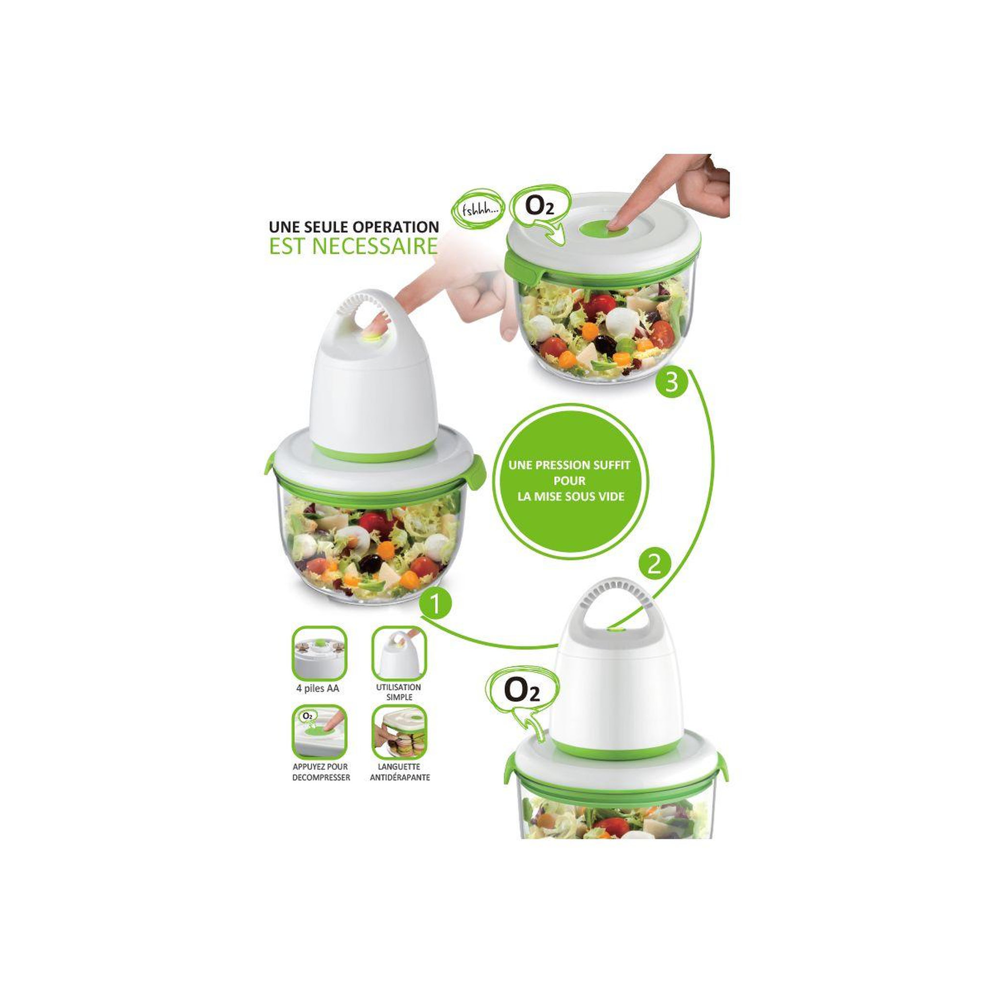 Voir la diapositive 5 : FOSA Boîte sous vide mise sous-vide et 2 recipients 100/230cl