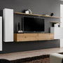 Voir la diapositive 1 : Paris Prix Meuble TV Mural Design  Switch I  330cm Blanc & Naturel