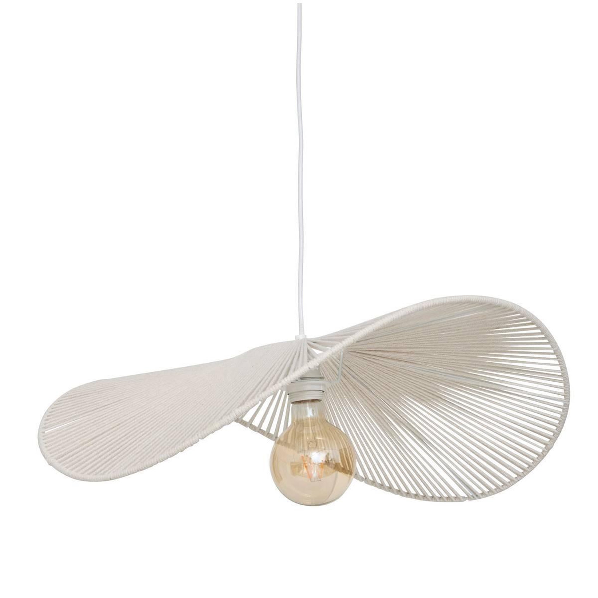 Voir la diapositive 3 : ATMOSPHERA Lampe suspension en coton  adélia  58cm blanc