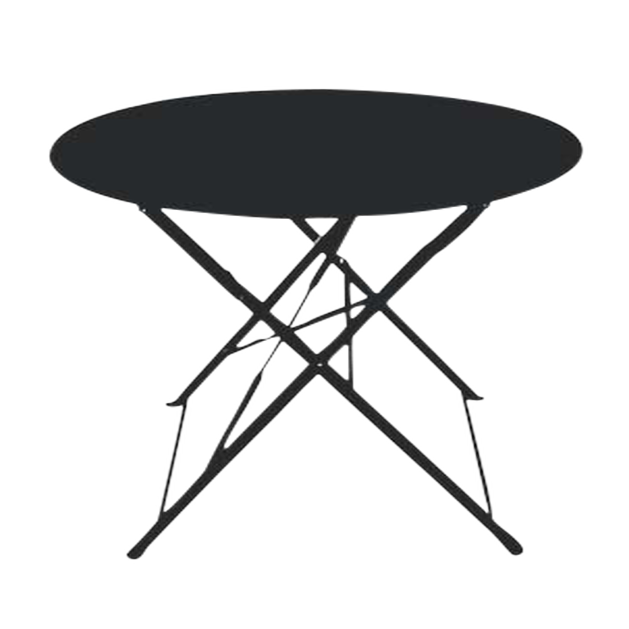 Chalet & jardin Table ronde d'extérieur pliante Bistro en acier - Noir