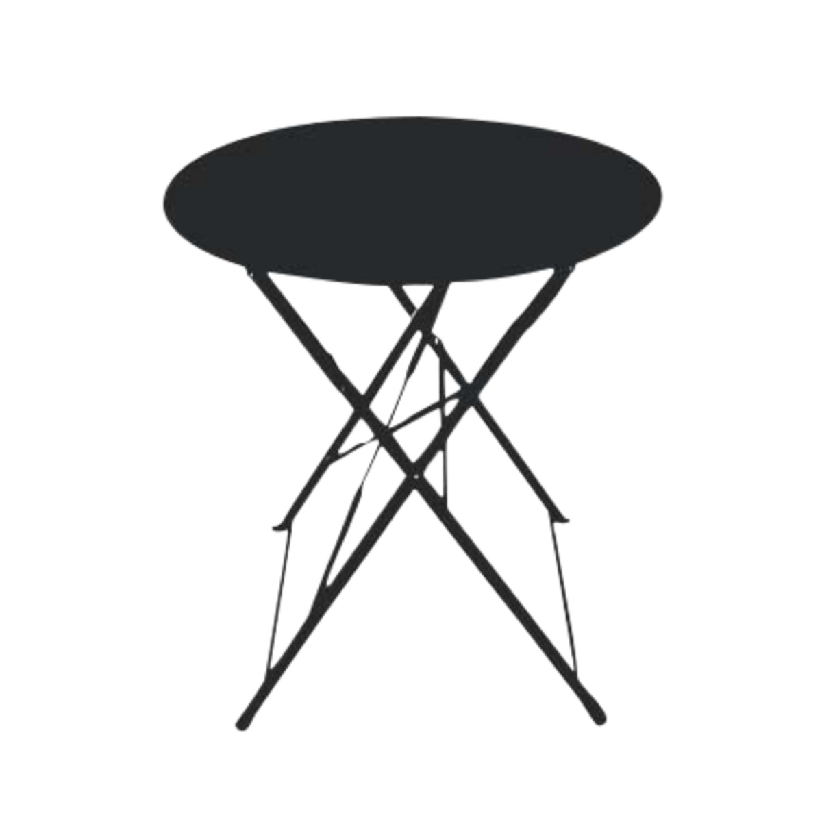 Chalet & jardin Table ronde d'extérieur pliante Bistro en acier - Noir