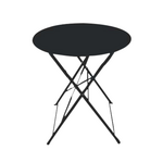 Chalet & jardin Table ronde d'extérieur pliante Bistro en acier - Noir