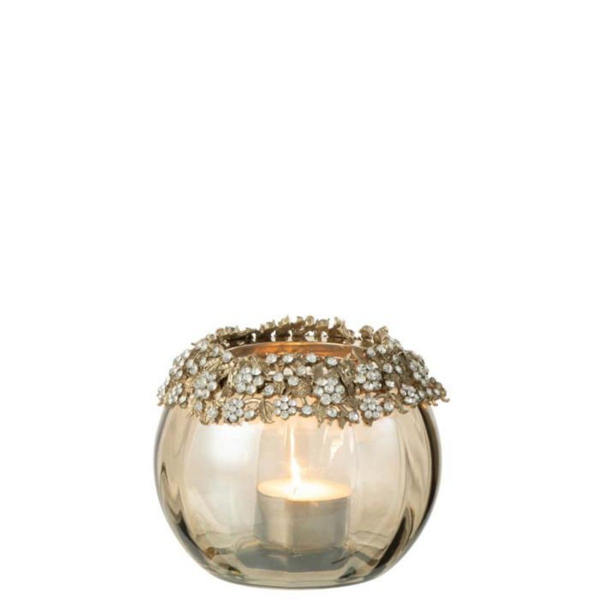 Paris Prix Photophore en Verre Design  Vallee  10cm Bronze