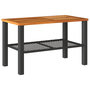 Voir la diapositive 2 : VIDAXL Table de jardin noir 70x38x42 cm resine tressee et bois acacia