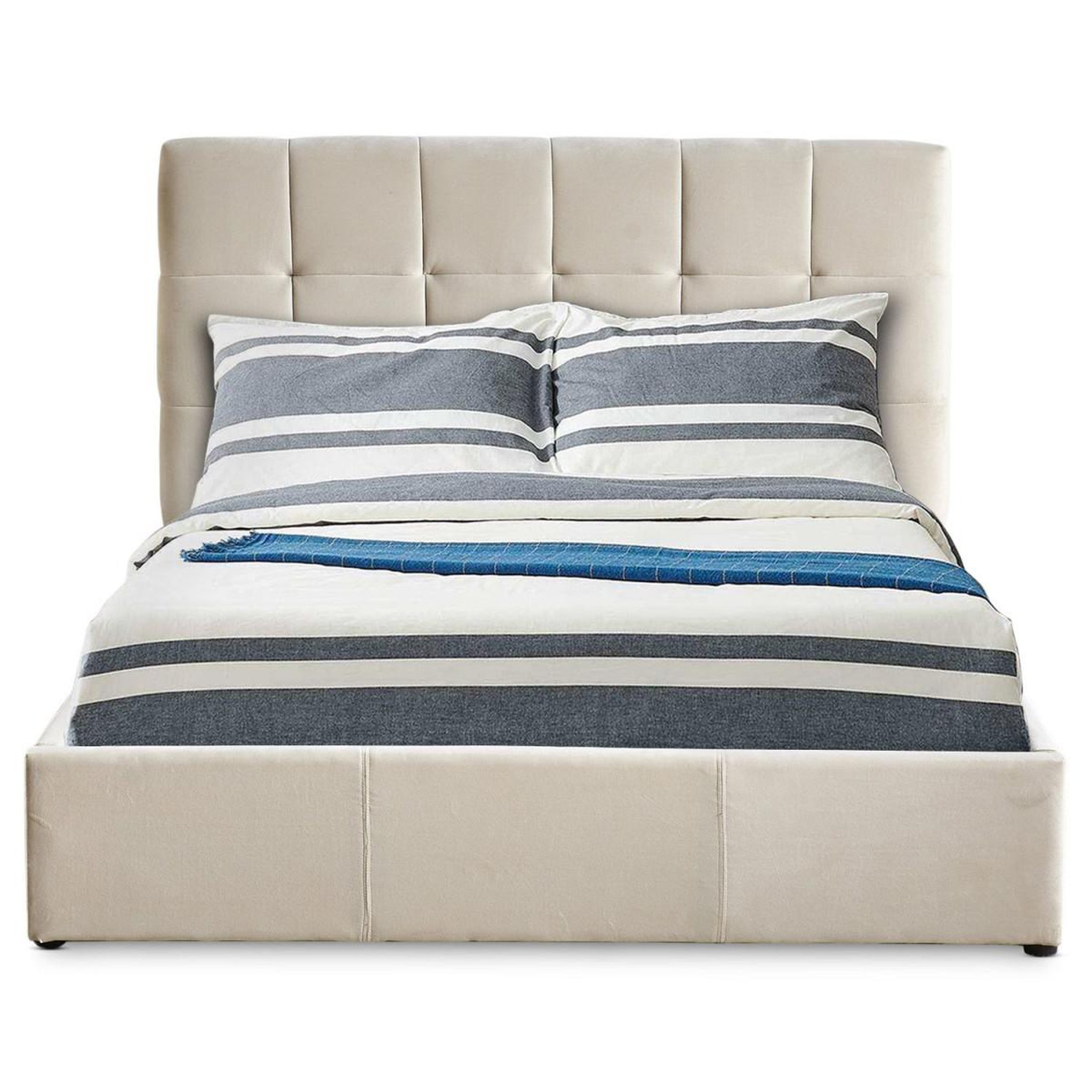 Voir la diapositive 3 : Paris Prix Lit adulte sommier relevable  birma  140x190cm beige