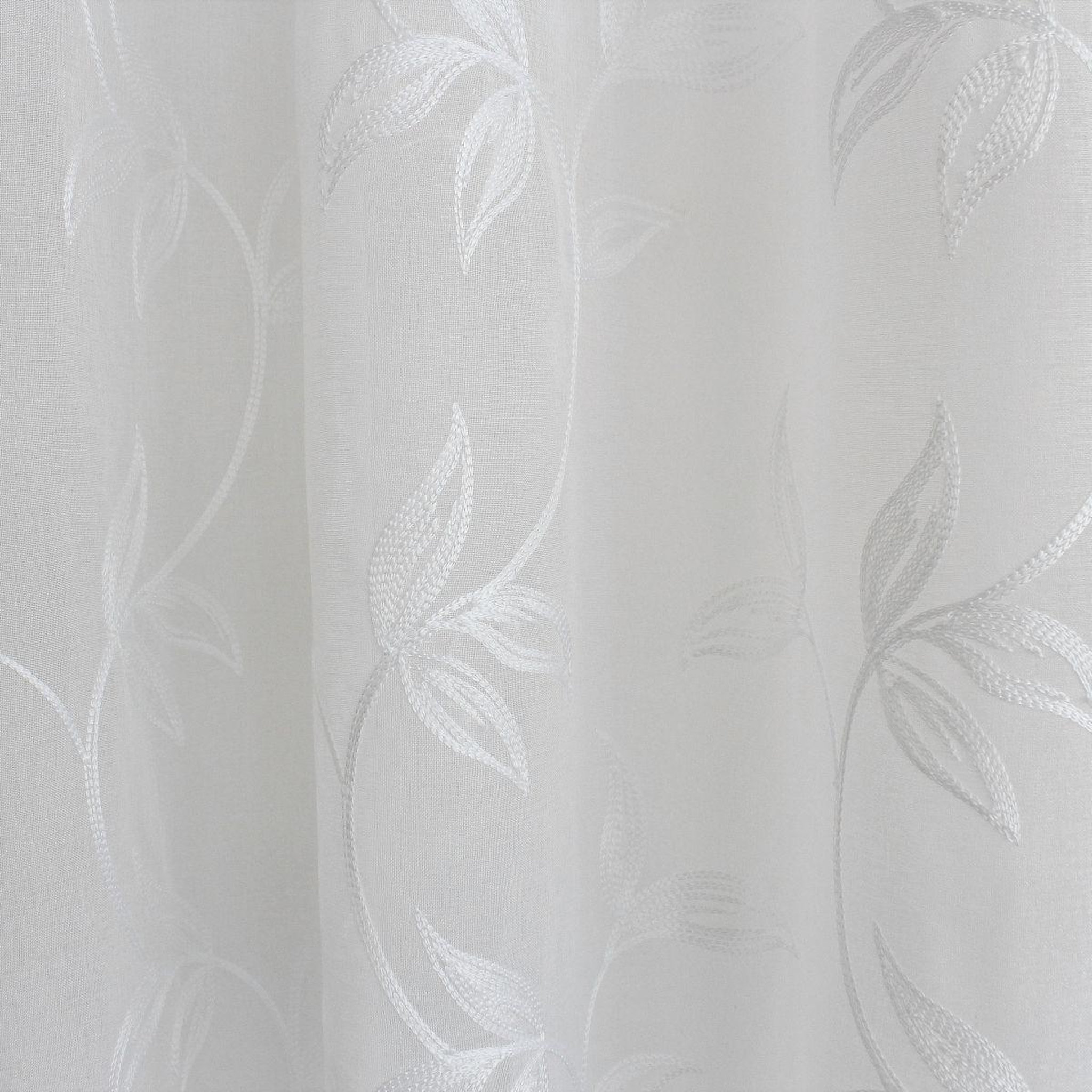 Voir la diapositive 3 : ENJOY HOME Rideau voilage brodé  natura  140x240cm blanc