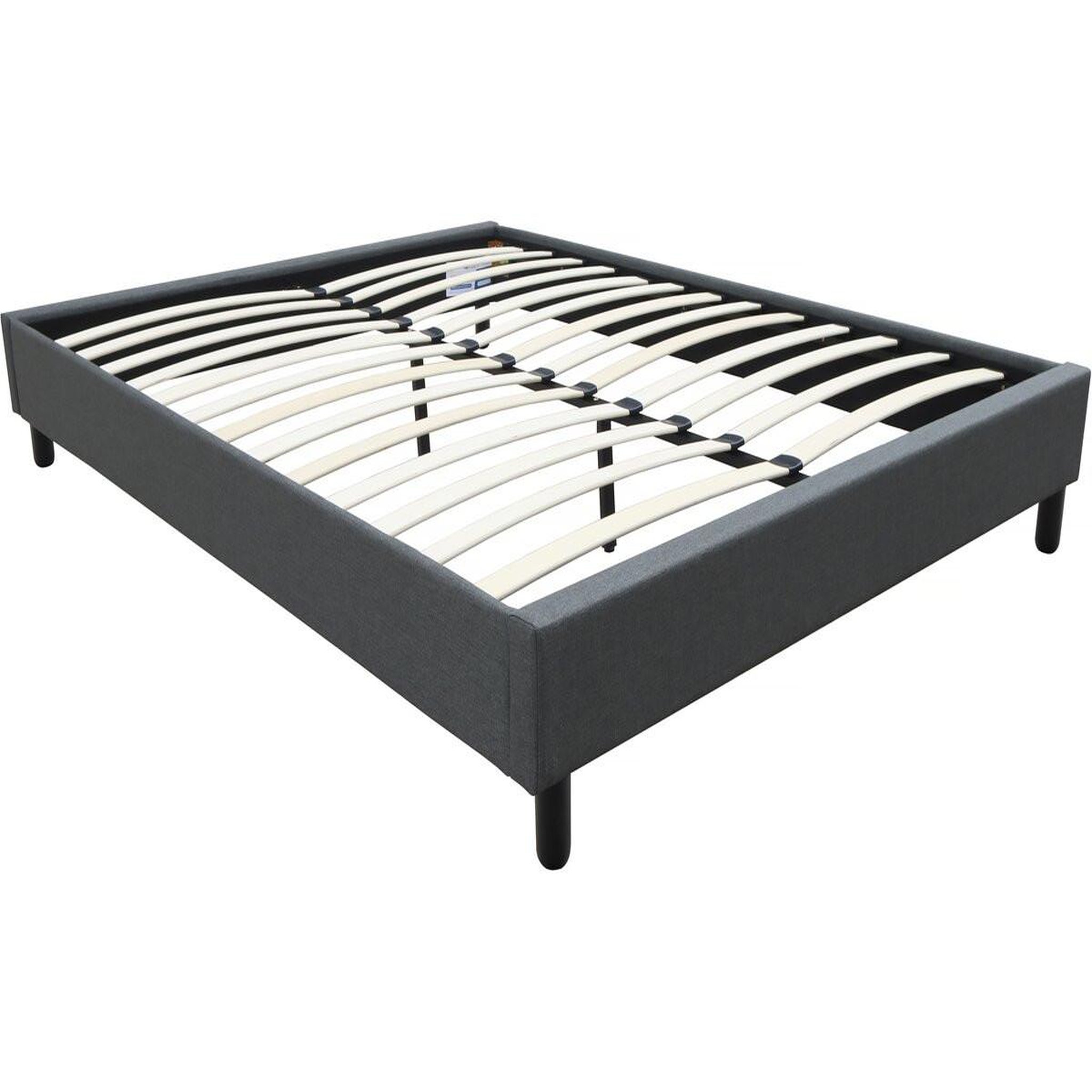 Voir la diapositive 4 : Habitat et Jardin Sommier  Andy  en tissu - 160 x 200 cm - Gris anthracite