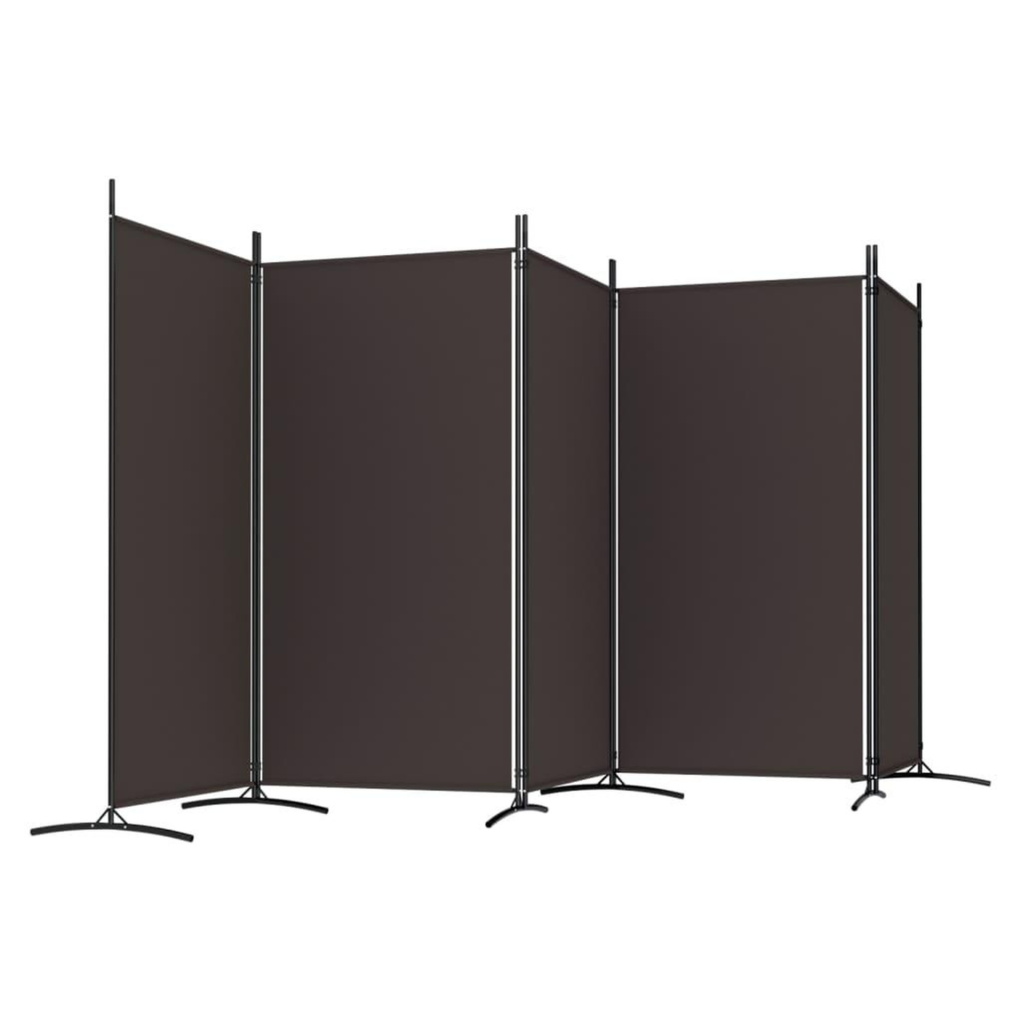 Voir la diapositive 5 : VIDAXL Cloison de separation 5 panneaux Marron 433x180 cm Tissu
