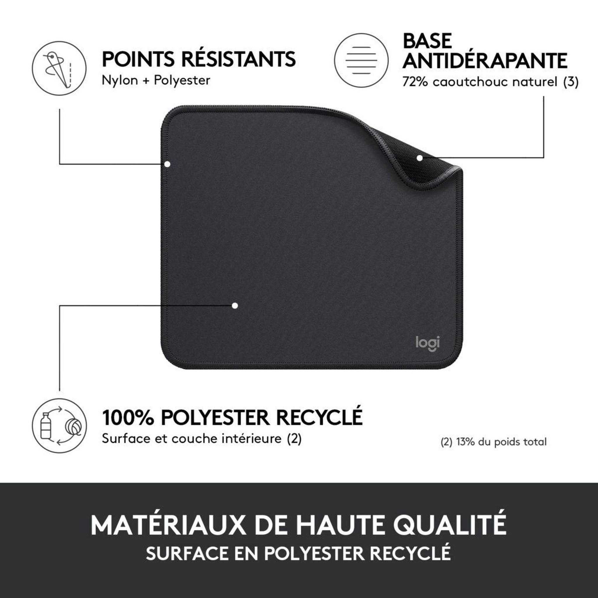 Voir la diapositive 4 : Logitech Tapis de souris souris - Graphite