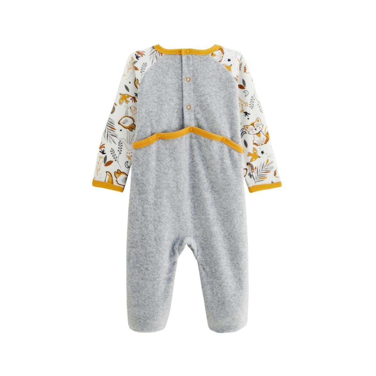 Petit Béguin Pyjama bébé en velours Petit Loup