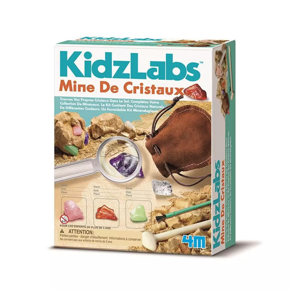 4M - Kidz Labs Kit de fouille : La mine de cristal