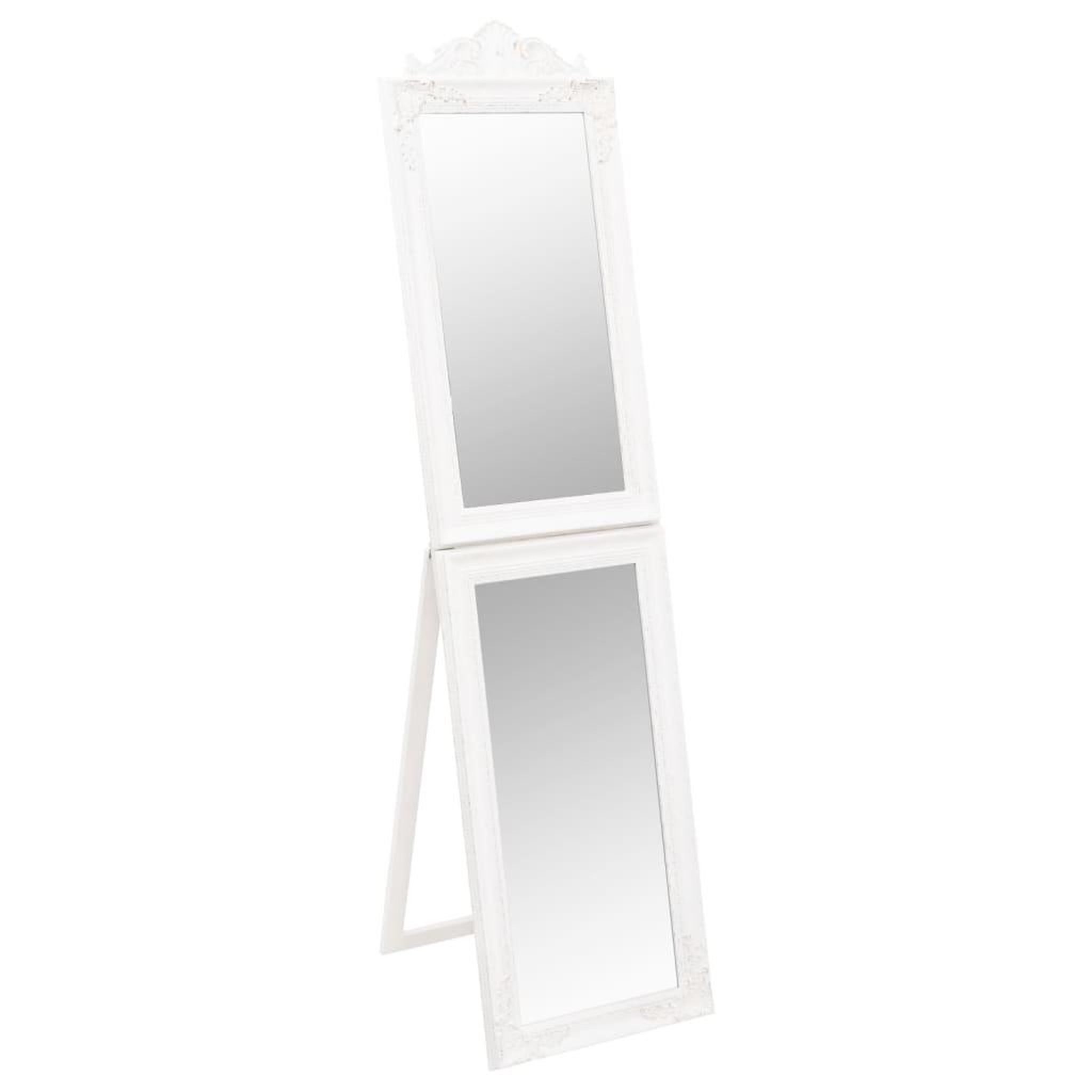 Voir la diapositive 2 : VIDAXL Miroir sur pied blanc 45x180 cm
